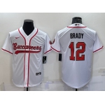 Men's Tampa Bay Buccaneers #12 Tom Brady White Cool Base Stitched Baseball Jersey