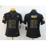 Women's Tampa Bay Buccaneers #12 Tom Brady Black 2020 Salute To Service Stitched NFL Nike Limited Jersey