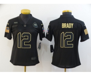 Women's Tampa Bay Buccaneers #12 Tom Brady Black 2020 Salute To Service Stitched NFL Nike Limited Jersey