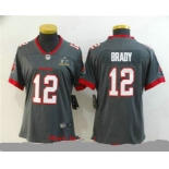 Women's Tampa Bay Buccaneers #12 Tom Brady Grey 2021 Super Bowl LV Vapor Untouchable Stitched Nike Limited NFL Jersey