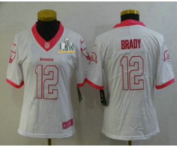 Women's Tampa Bay Buccaneers #12 Tom Brady White Pink 2021 Super Bowl LV Color Rush Fashion NFL Nike Limited Jersey