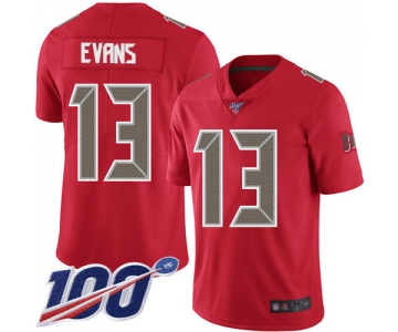 Buccaneers #13 Mike Evans Red Men's Stitched Football Limited Rush 100th Season Jersey