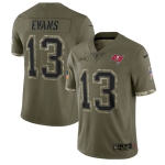 Men's Tampa Bay Buccaneers #13 Mike Evans 2022 Olive Salute To Service Limited Stitched Jersey
