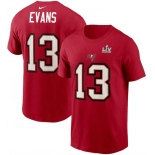 Men's Tampa Bay Buccaneers Mike Evans Nike Red Super Bowl LV Champions Name & Number T-Shirt