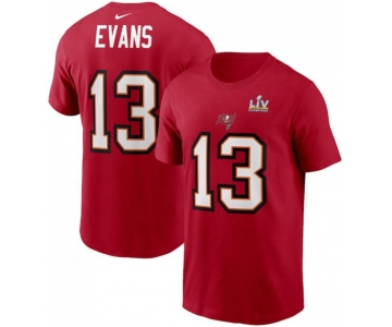 Men's Tampa Bay Buccaneers Mike Evans Nike Red Super Bowl LV Champions Name & Number T-Shirt