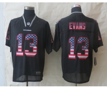 Nike Tampa Bay Buccaneers #13 Mike Evans 2014 USA Flag Fashion Black Elite Jersey