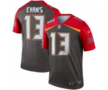 Nike Tampa Bay Buccaneers 13 Mike Evans Pewter Inverted Legend Jersey