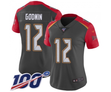 Buccaneers #12 Chris Godwin Gray Women's Stitched Football Limited Inverted Legend 100th Season Jersey