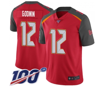 Nike Buccaneers #12 Chris Godwin Red Team Color Men's Stitched NFL 100th Season Vapor Limited Jersey