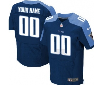 Men's Nike Tennessee Titans Customized Navy Blue Elite Jersey