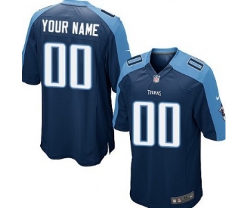 Men's Nike Tennessee Titans Customized Navy Blue Game Jersey