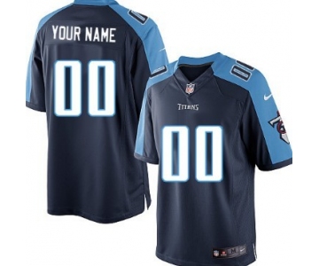 Men's Nike Tennessee Titans Customized Navy Blue Limited Jersey