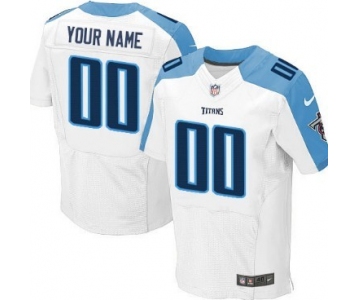 Men's Nike Tennessee Titans Customized White Elite Jersey