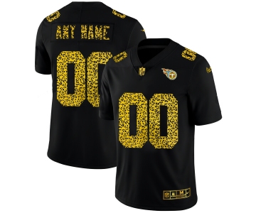 Tennessee Titans Custom Men's Nike Leopard Print Fashion Vapor Limited NFL Jersey Black