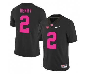 Alabama Crimson Tide 2 Derrick Henry Black 2017 Breast Cancer Awareness College Football Jersey