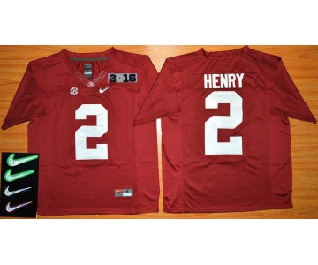 Men's Alabama Crimson Tide #2 Derrick Henry Red 2016 Playoff Diamond Quest College Football Nike Limited Jersey