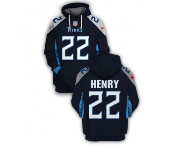 Men's Navy Tennessee Titans #22 Derrick Henry 2021 Pullover Hoodie