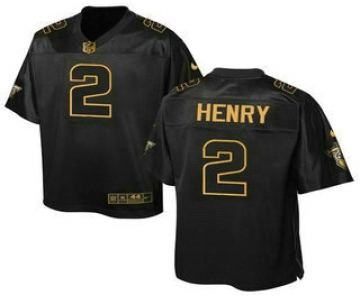 Men's Tennessee Titans #2 Derrick Henry Black Stitched NFL Elite Pro Line Gold Collection Jersey