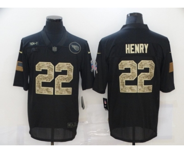 Men's Tennessee Titans #22 Derrick Henry Black Camo 2020 Salute To Service Stitched NFL Nike Limited Jersey