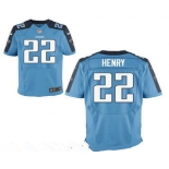 Men's Tennessee Titans #22 Derrick Henry Light Blue Team Color Stitched NFL Nike Elite Jersey