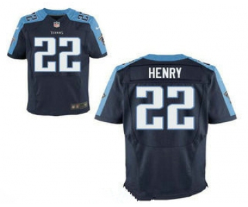 Men's Tennessee Titans #22 Derrick Henry Navy Blue Alternate Stitched NFL Nike Elite Jersey