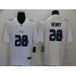 Men's Tennessee Titans #22 Derrick Henry White 2020 Shadow Logo Vapor Untouchable Stitched NFL Nike Limited Jersey