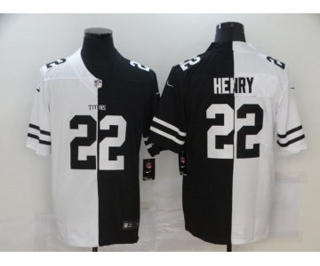 Men's Tennessee Titans #22 Derrick Henry White Black Peaceful Coexisting 2020 Vapor Untouchable Stitched NFL Nike Limited Jersey