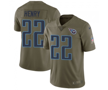 Nike Tennessee Titans #22 Derrick Henry Olive Men's Stitched NFL Limited 2017 Salute to Service Jersey