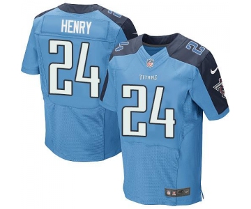 Nike Titans #24 Derrick Henry Light Blue Team Color Men's Stitched NFL Elite Jersey