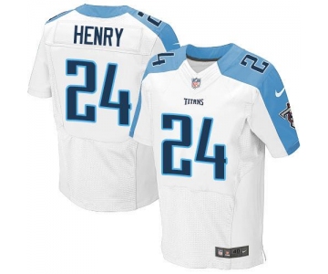 Nike Titans #24 Derrick Henry White Men's Stitched NFL Elite Jersey