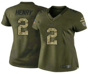 Women's Tennessee Titans #2 Derrick Henry Green Nike NFL Limited Salute to Service Jersey