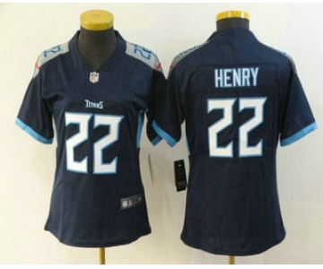 Women's Tennessee Titans #22 Derrick Henry Nike Navy Blue New 2018 Vapor Untouchable Limited Jersey