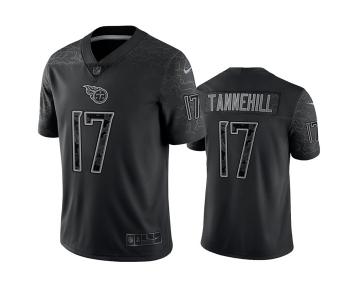 Men's Womens Youth Kids Tennessee Titans #17 Ryan Tannehill Black Reflective Limited Stitched Football Jersey