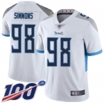 Nike Titans #98 Jeffery Simmons White Men's Stitched NFL 100th Season Vapor Limited Jersey