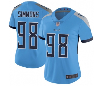 Titans #98 Jeffery Simmons Light Blue Alternate Women's Stitched Football Vapor Untouchable Limited Jersey