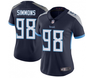 Titans #98 Jeffery Simmons Navy Blue Team Color Women's Stitched Football Vapor Untouchable Limited Jersey