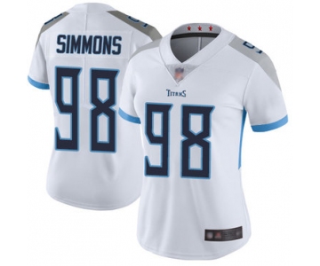 Titans #98 Jeffery Simmons White Women's Stitched Football Vapor Untouchable Limited Jersey