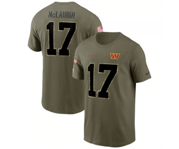 Men's Washington Commanders #17 Terry McLaurin 2022 Olive Salute to Service T-Shirt
