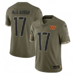 Men's Womens Youth Kids Washington Commanders #17 Terry McLaurin 2022 Olive Salute To Service Limited Stitched Jersey