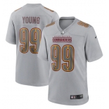 Men's Washington Commanders #99 Chase Young Gray Atmosphere Fashion Stitched Game Jersey