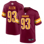 Men's Washington Commanders #93 Jonathan Allen 2022 Burgundy Game Stitched Jersey