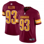 Men's Womens Youth Kids Washington Commanders #93 Jonathan Allen Nike Burgundy Vapor Limited Jersey