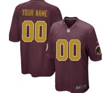 Kids' Nike Washington Redskins Customized Red With Gold Game Jersey