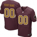 Men's Nike Washington Redskins Customized Red With Gold Elite Jersey