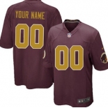 Men's Nike Washington Redskins Customized Red With Gold Game Jersey