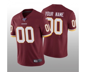 Men's Washington Redskins Custom Burgundy Vapor Limited 100th Season Jersey