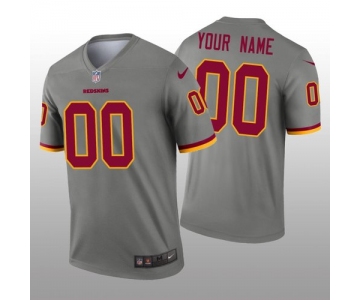 Men's Washington Redskins Custom Gray Inverted Legend Jersey