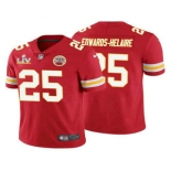 Men's Kansas City Chiefs #25 Clyde Edwards-Helaire Red 2021 Super Bowl LV Vapor Untouchable Stitched Nike Limited NFL Jersey