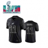 Mens Womens Youth Kids Philadelphia Eagles #11 A.J. Brown Super Bowl LVII Patch Black RFLCTV Limited Jersey