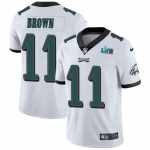 Mens Womens Youth Kids Philadelphia Eagles #11 A.J. Brown White Super Bowl LVII Patch Stitched Vapor Untouchable Limited Jersey